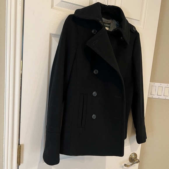 J. Crew 100% Wool Women’s Pea Coat in Black Size Small - Picture 4 of 10